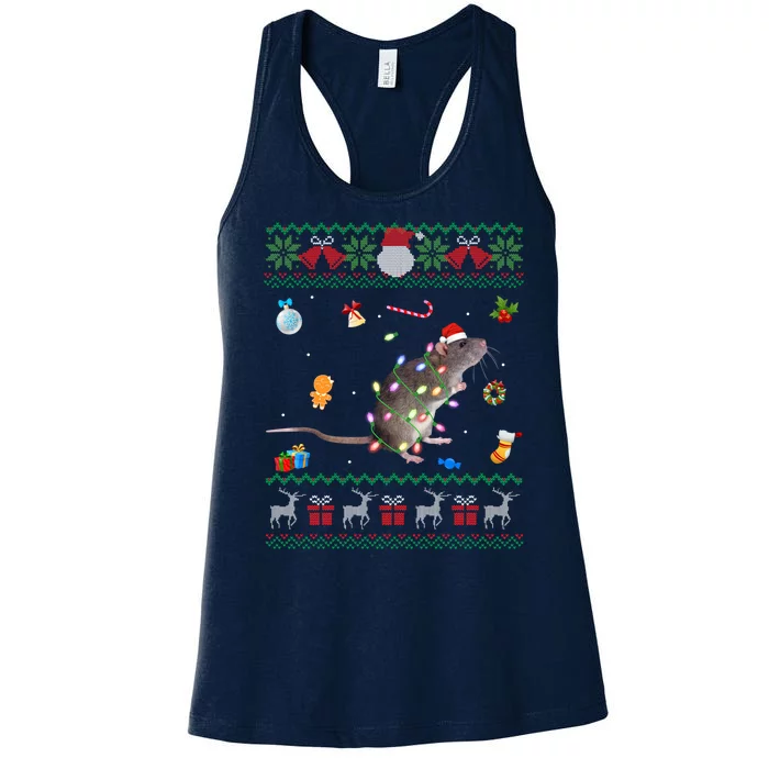 Animals Lights Rat Gift For Xmas Women's Racerback Tank