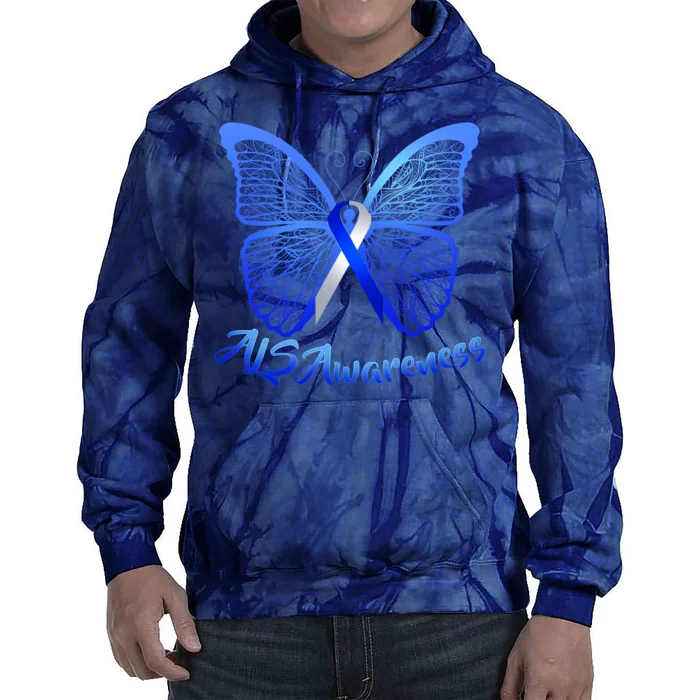 ALS Awareness Butterfly Tie Dye Hoodie