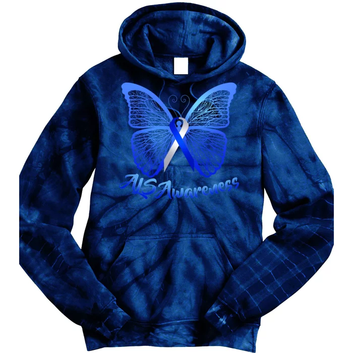 ALS Awareness Butterfly Tie Dye Hoodie