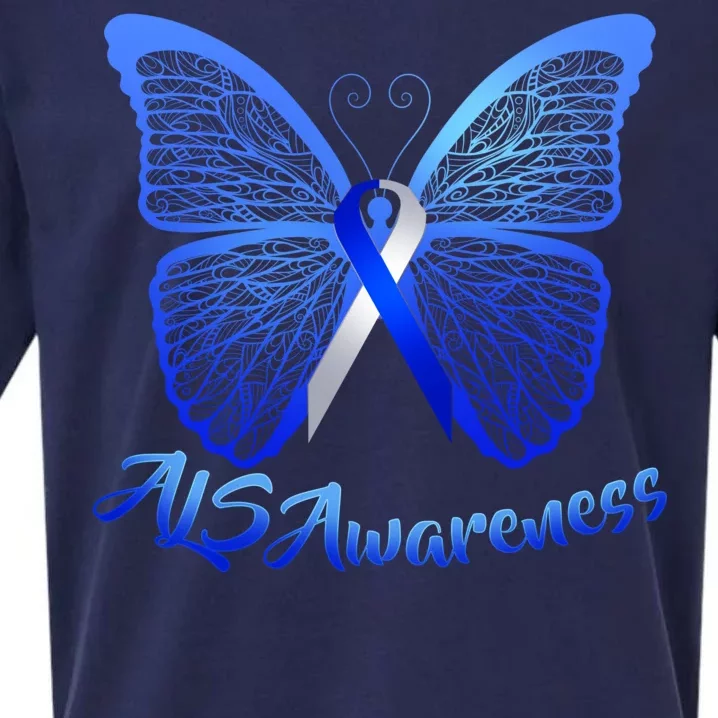 ALS Awareness Butterfly Sueded Cloud Jersey T-Shirt