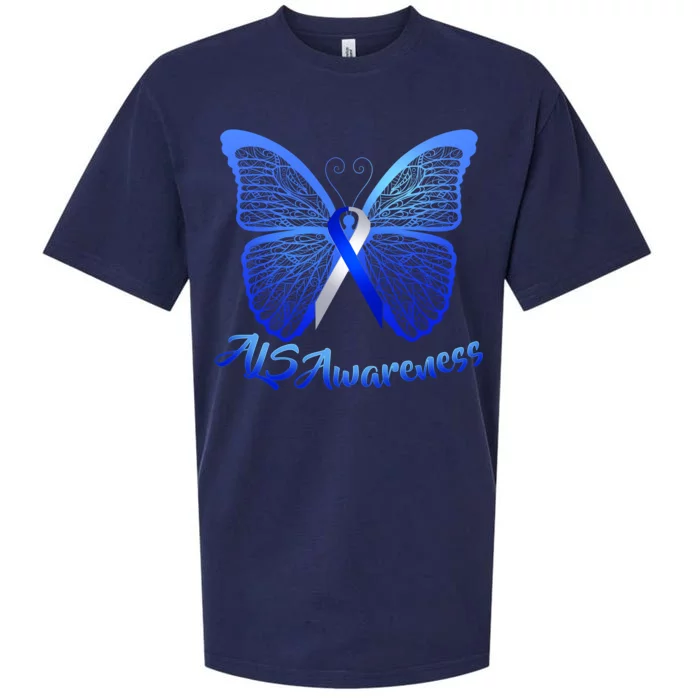 ALS Awareness Butterfly Sueded Cloud Jersey T-Shirt