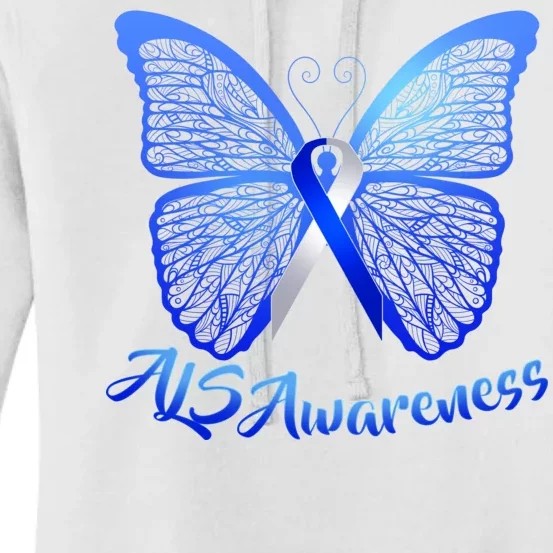 ALS Awareness Butterfly Women's Pullover Hoodie