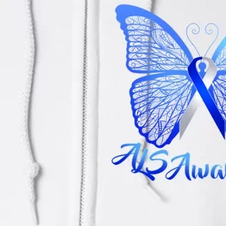 ALS Awareness Butterfly Full Zip Hoodie