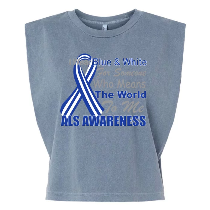 ALS Awareness Mean The World Garment-Dyed Women's Muscle Tee