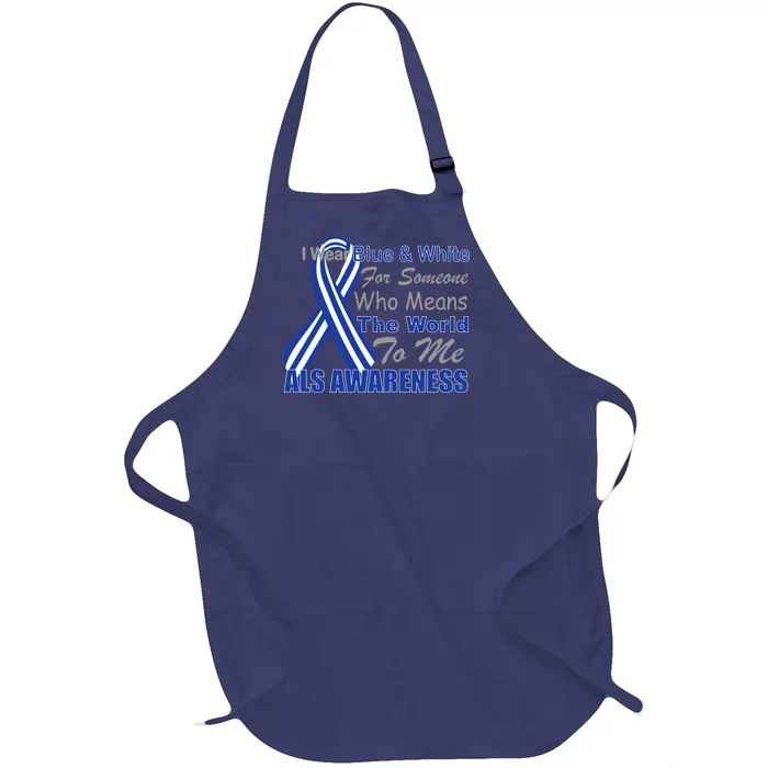 ALS Awareness Mean The World Full-Length Apron With Pocket