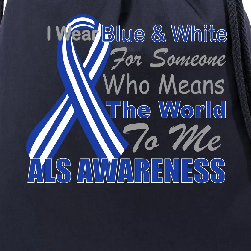 ALS Awareness Mean The World Drawstring Bag