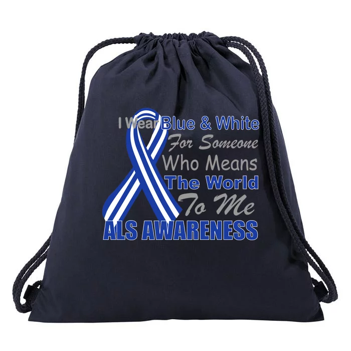 ALS Awareness Mean The World Drawstring Bag