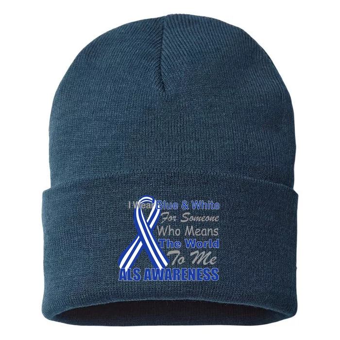 ALS Awareness Mean The World Sustainable Knit Beanie