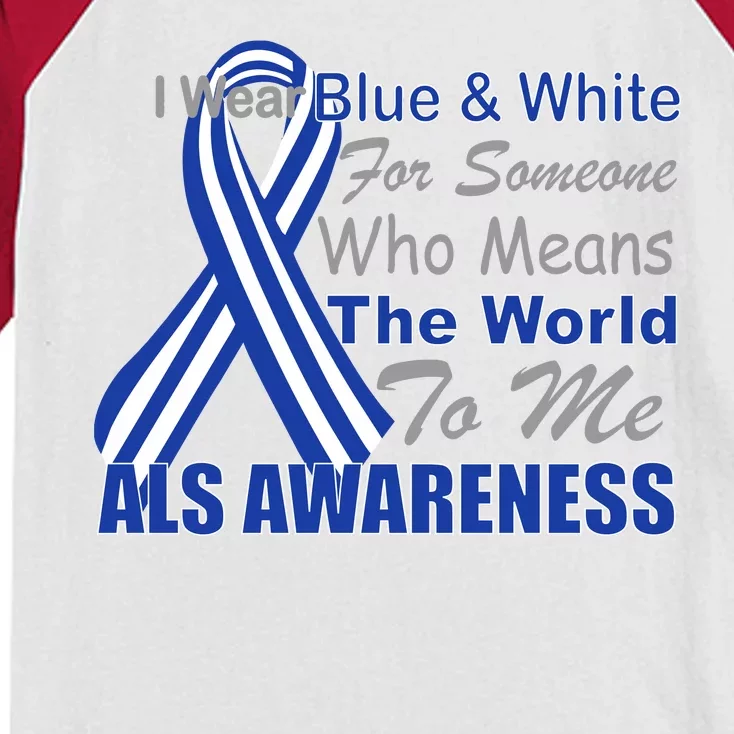 ALS Awareness Mean The World Kids Colorblock Raglan Jersey