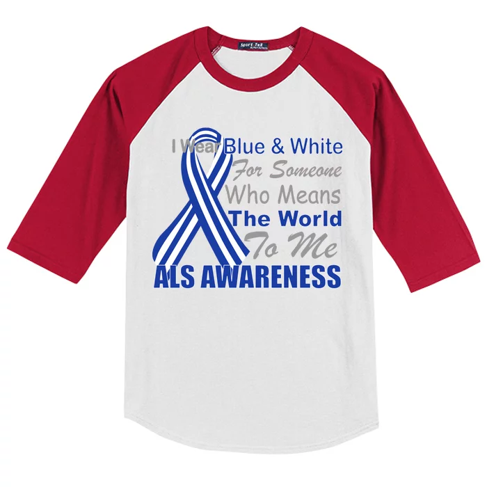 ALS Awareness Mean The World Kids Colorblock Raglan Jersey