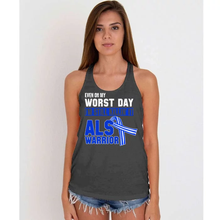 ALS Warrior Women's Knotted Racerback Tank