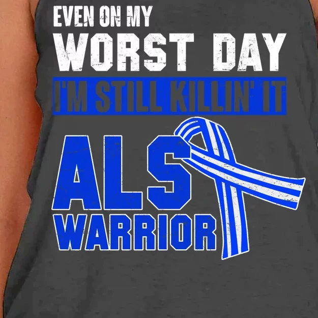 ALS Warrior Women's Knotted Racerback Tank