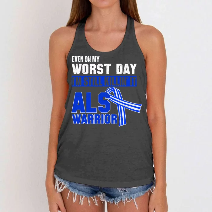 ALS Warrior Women's Knotted Racerback Tank