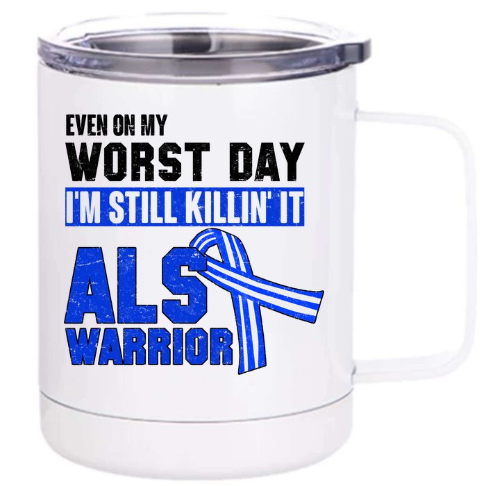 ALS Warrior Front & Back 12oz Stainless Steel Tumbler Cup