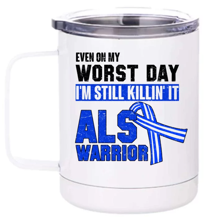 ALS Warrior Front & Back 12oz Stainless Steel Tumbler Cup