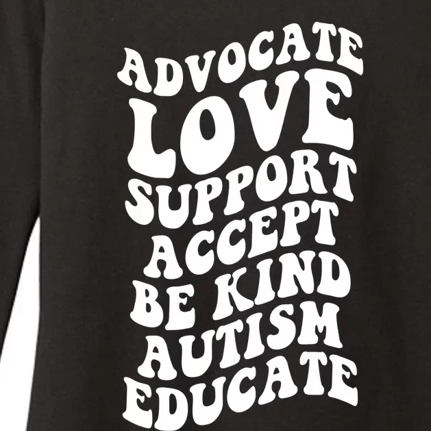 Advocate Love Support Accept Be Kind Autism Awareness Funny Gift Womens CVC Long Sleeve Shirt