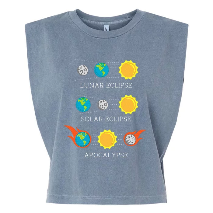 Apocalypse Lunar Solar Eclipse Space Garment-Dyed Women's Muscle Tee