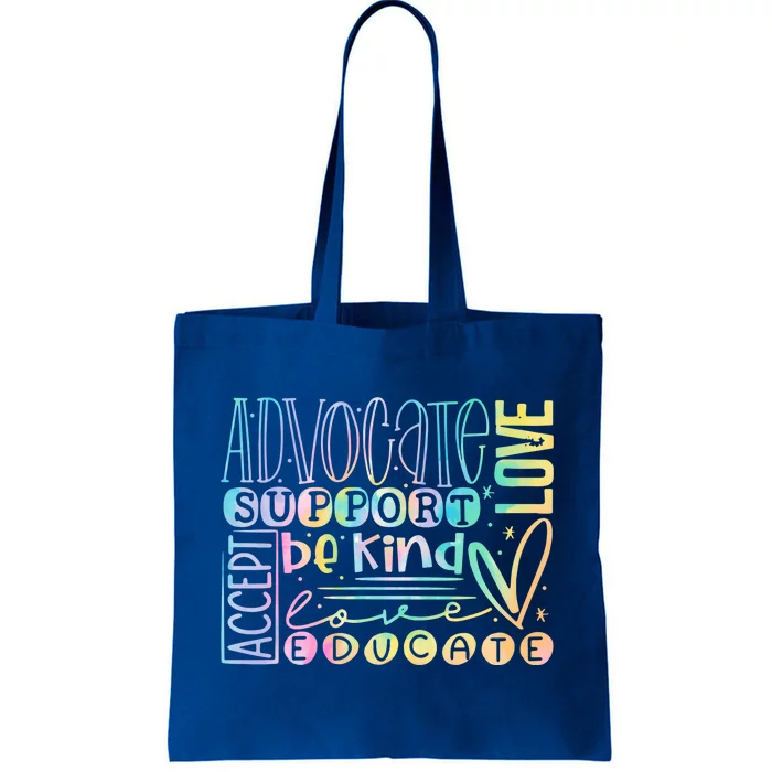 Advocate Love Support Accept Be Kind Autism Awareness Gift Tote Bag