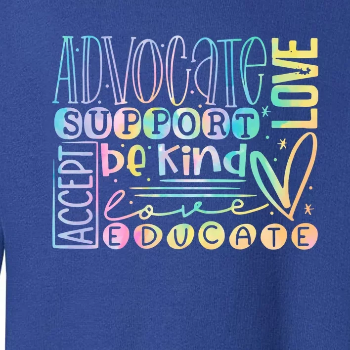 Advocate Love Support Accept Be Kind Autism Awareness Gift Toddler Sweatshirt