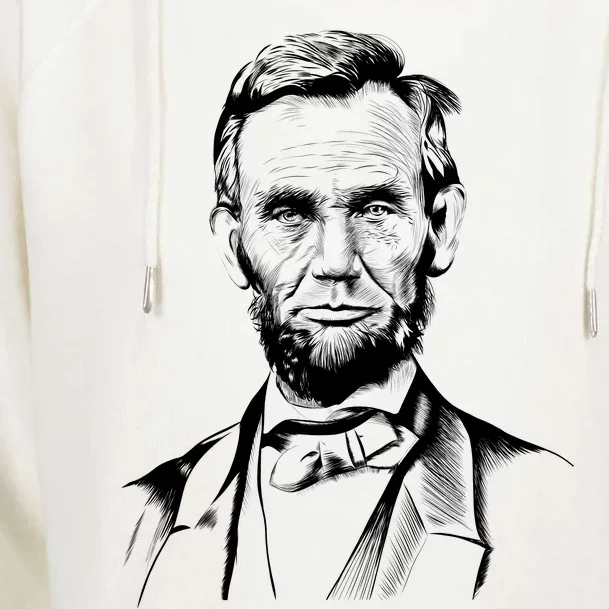 Abraham Lincoln Sketch Womens Funnel Neck Pullover Hood