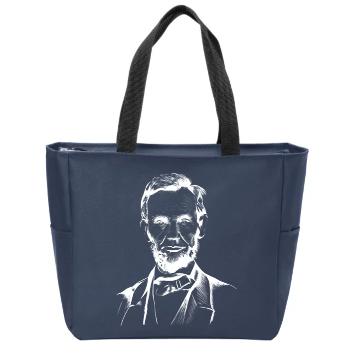 Abraham Lincoln Sketch Zip Tote Bag