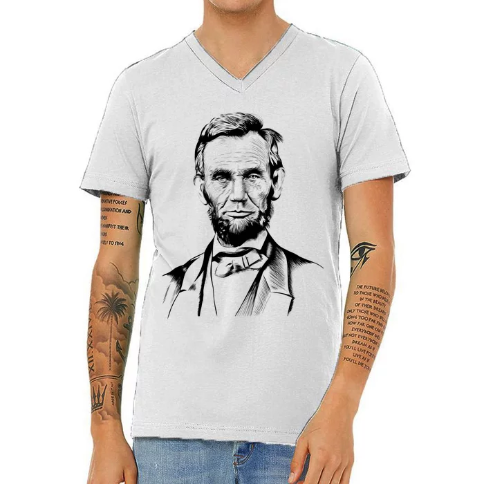 Abraham Lincoln Sketch V-Neck T-Shirt