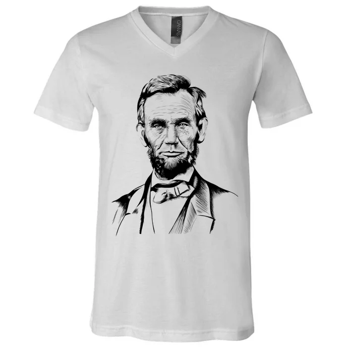 Abraham Lincoln Sketch V-Neck T-Shirt