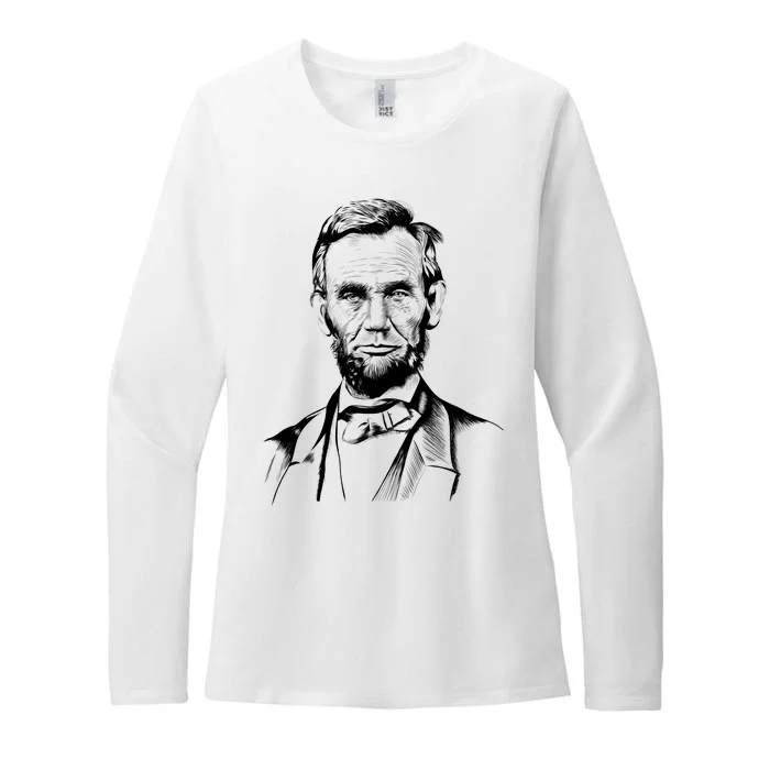 Abraham Lincoln Sketch Womens CVC Long Sleeve Shirt