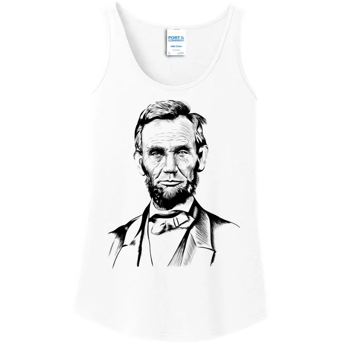 Abraham Lincoln Sketch Ladies Essential Tank