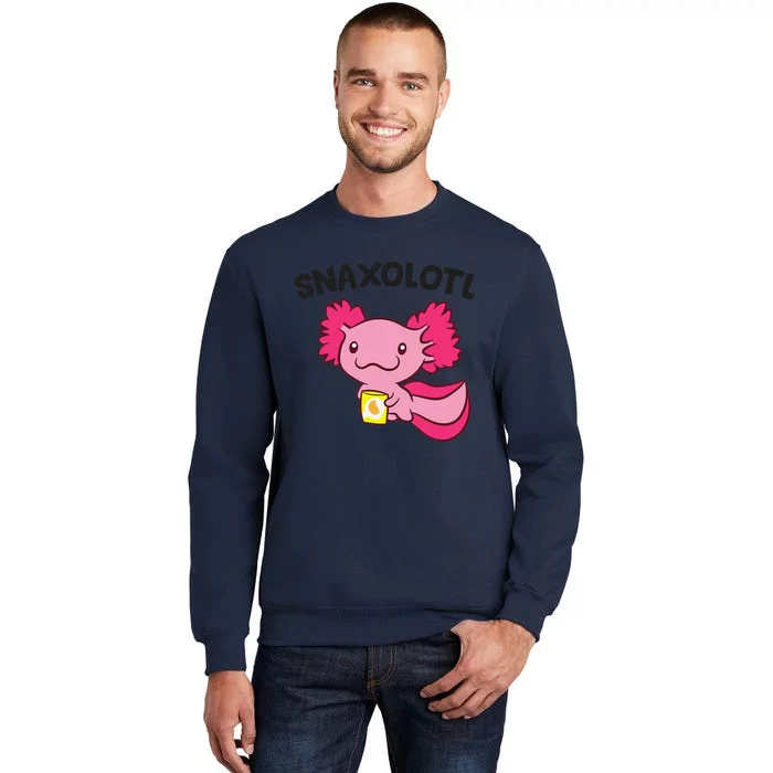 Axolotl Lover Snaxolotl Kawaii Axolotl Food Sweets Tall Sweatshirt