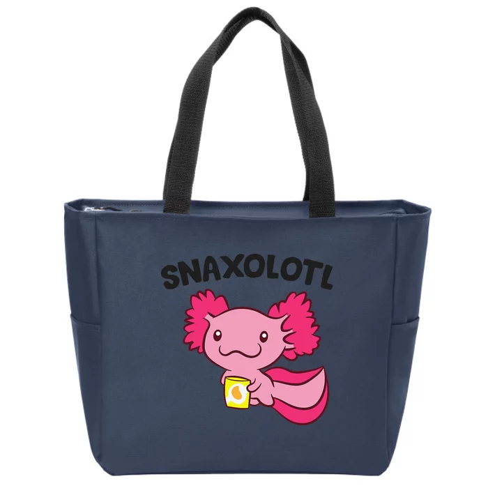 Axolotl Lover Snaxolotl Kawaii Axolotl Food Sweets Zip Tote Bag