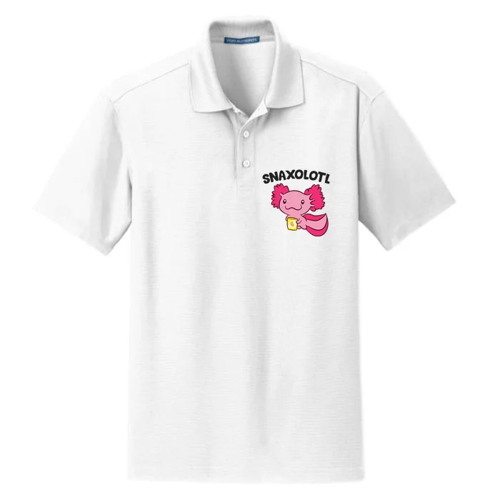 Axolotl Lover Snaxolotl Kawaii Axolotl Food Sweets Dry Zone Grid Performance Polo