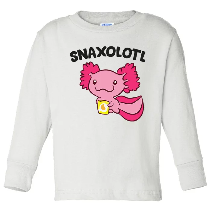 Axolotl Lover Snaxolotl Kawaii Axolotl Food Sweets Toddler Long Sleeve Shirt