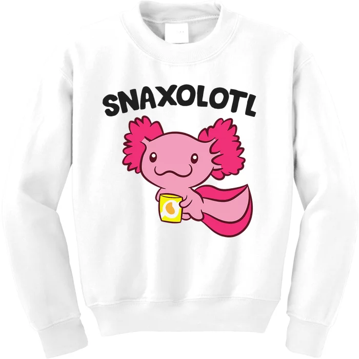 Axolotl Lover Snaxolotl Kawaii Axolotl Food Sweets Kids Sweatshirt