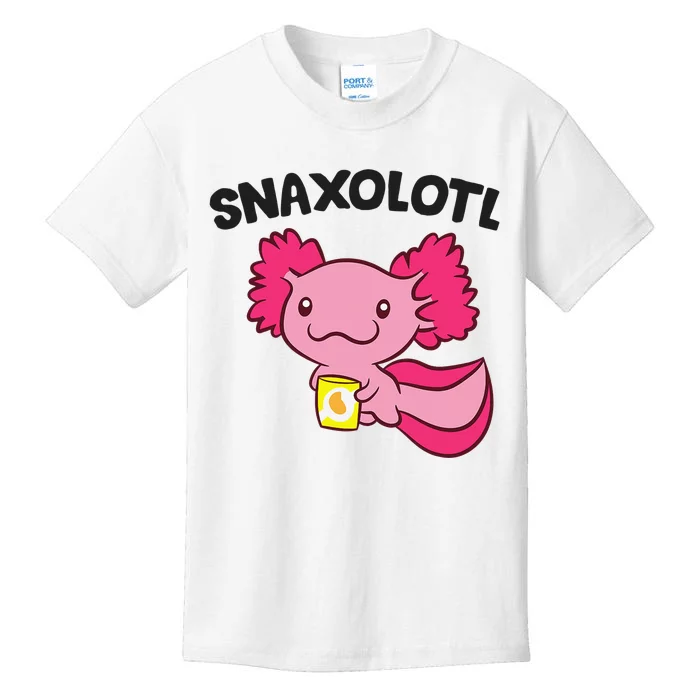 Axolotl Lover Snaxolotl Kawaii Axolotl Food Sweets Kids T-Shirt