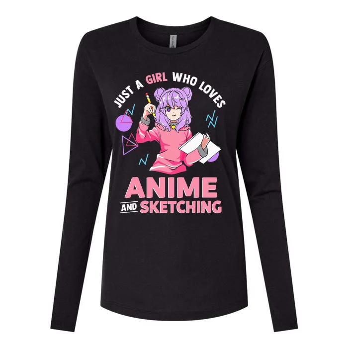 Anime Lover Sketching Enthusiast Womens Cotton Relaxed Long Sleeve T-Shirt