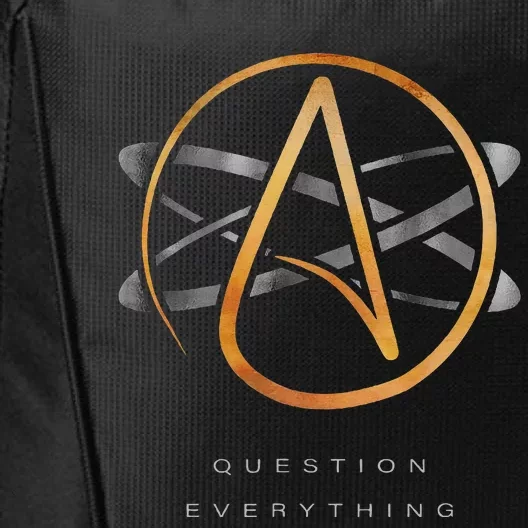 Atheist Logo Science Atom Symbol Question Everything City Backpack