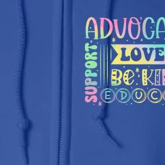 Advocate Love Support Accept Be Kind Autism Awareness Cool Gift Full Zip Hoodie