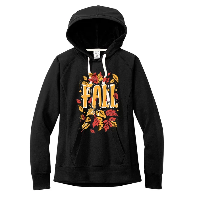 Autumn Leaves Seasonal Graphic Women's Fleece Hoodie