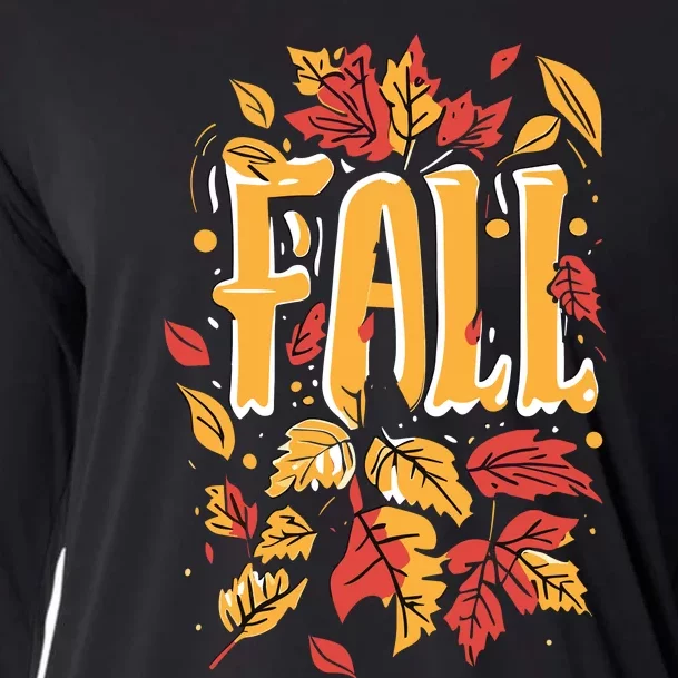 Autumn Leaves Seasonal Graphic Cooling Performance Long Sleeve Crew