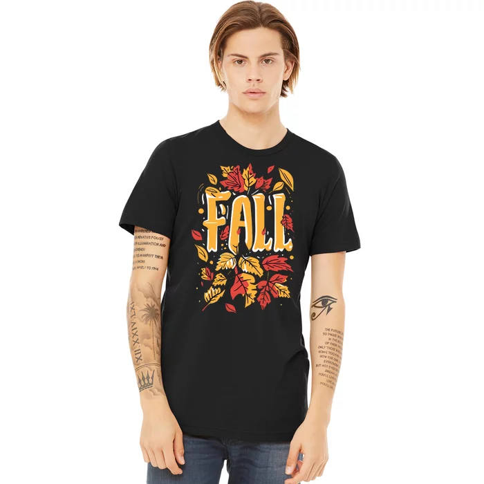 Autumn Leaves Seasonal Graphic Premium T-Shirt