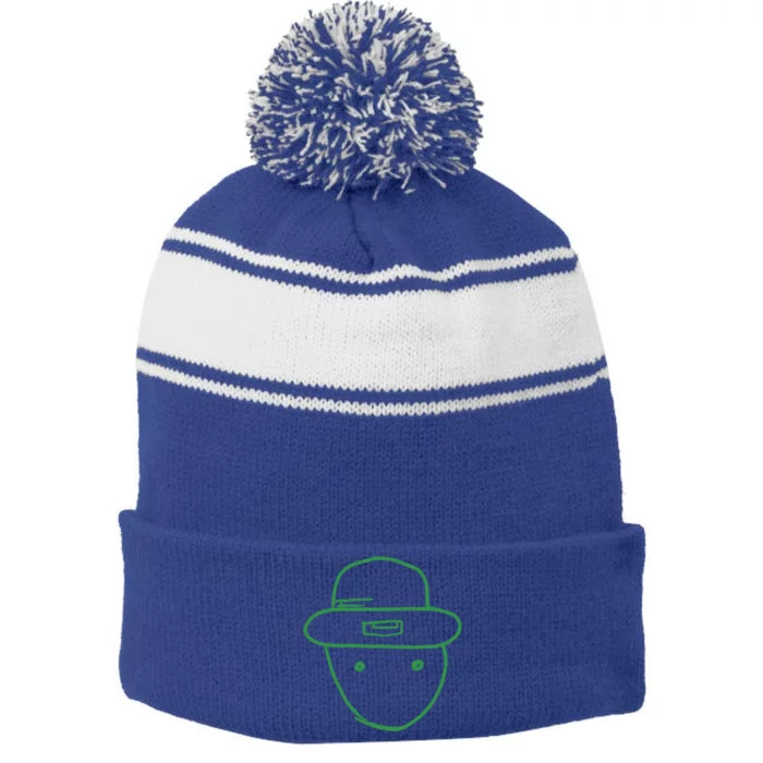 Amateur Leprechaun Sketch Gift Stripe Pom Pom Beanie