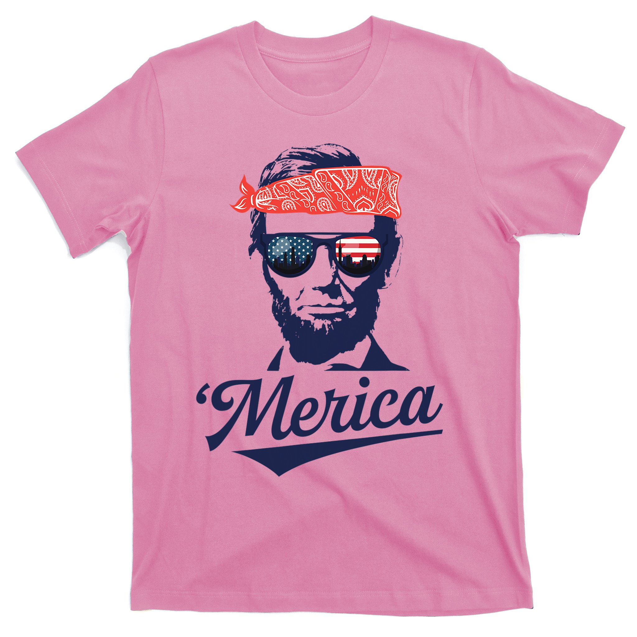 Abe Lincoln 'Murica T-Shirt Men's Size Large 4th of July Independence Day  Flag