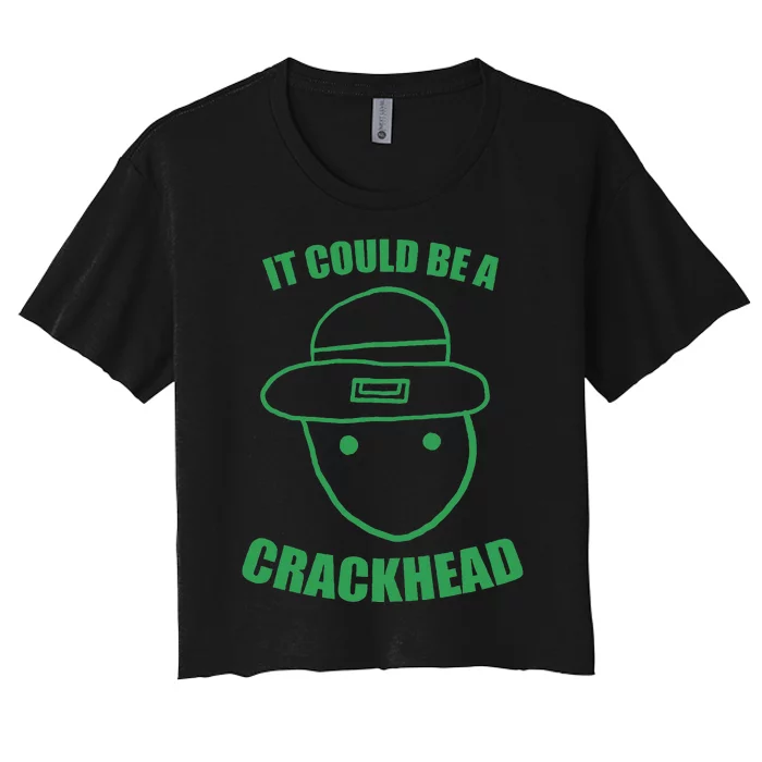 Amateur Leprechaun Sketch Could Be A Crackhead St Patricks Women's Crop Top Tee