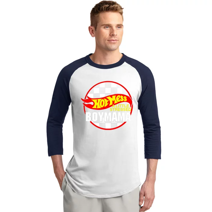 A Little Stressed Boy Mama Baseball Sleeve Shirt