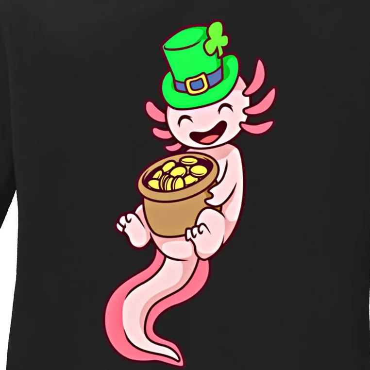 Axolotl Leprechaun St Patricks Axolotl Gift Ladies Long Sleeve Shirt