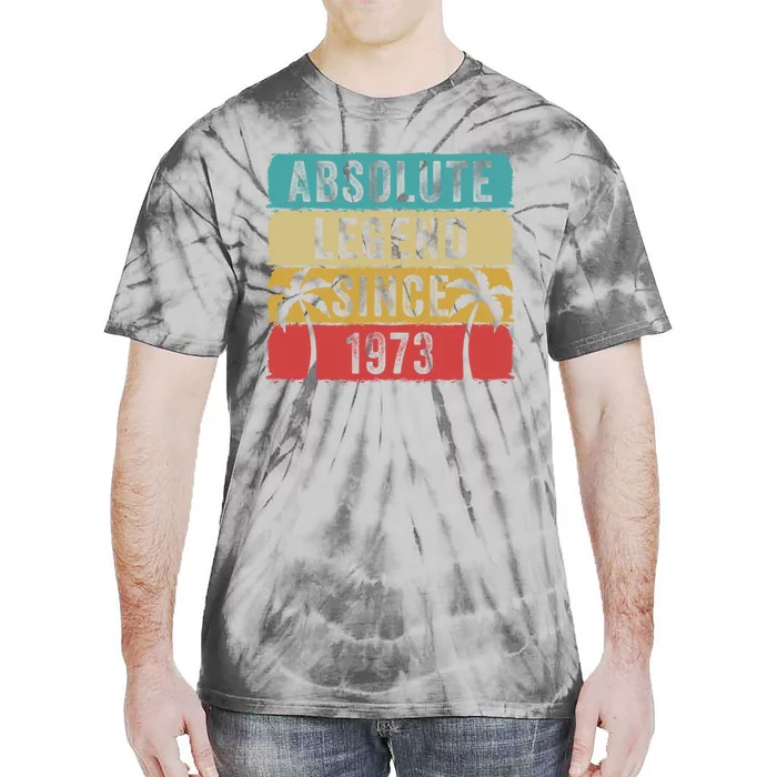 Absolute Legend Since 1973 Retro Birthday Celebration Funny Gift Tie-Dye T-Shirt