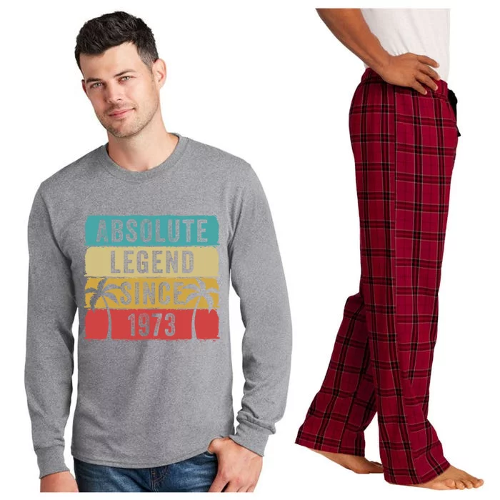 Absolute Legend Since 1973 Retro Birthday Celebration Funny Gift Long Sleeve Pajama Set