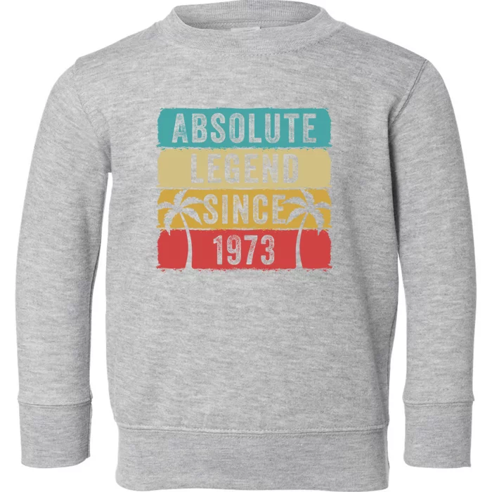 Absolute Legend Since 1973 Retro Birthday Celebration Funny Gift Toddler Sweatshirt