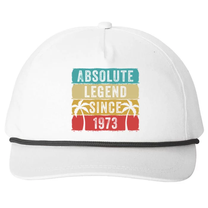 Absolute Legend Since 1973 Retro Birthday Celebration Funny Gift Snapback Five-Panel Rope Hat